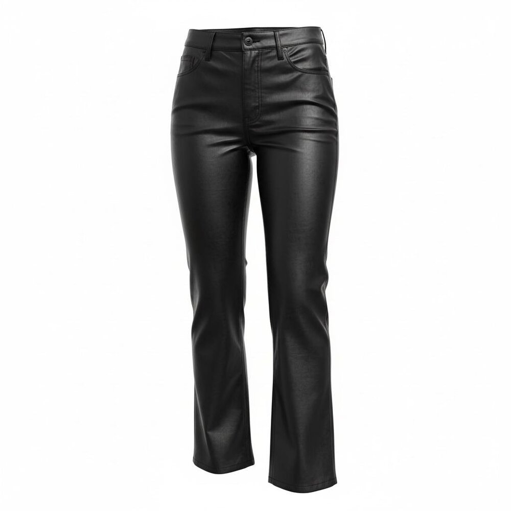 Joe's Jeans Women's Black Mid-Rise Faux Leather Bootcut Pants Size 28 NWT